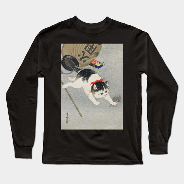 Cat and Rat by Ohara Koson Long Sleeve T-Shirt by topower